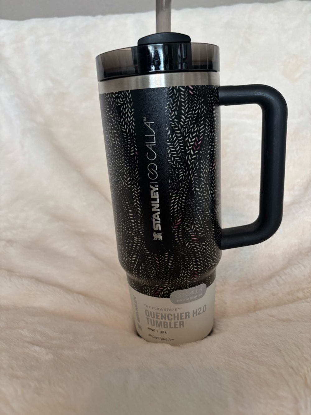 Stanley Black Patterned Quencher Tumbler with Handle